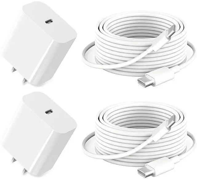 Main image of iPad Charger Fast Charging, 10ft USB-C Cable & 20W USB C Charger Block 2-Pack for Apple iPad A16 11th 10th, Pro 13 12.9 11, Air, Mini A17 Pro, iPhone 17 16 15 Series, White
