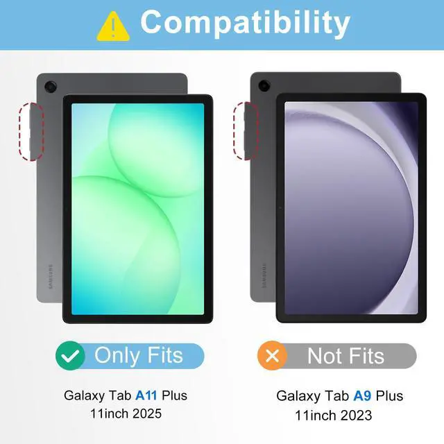 Alt view image 2 of 7 - Case for Samsung Galaxy Tab A11+ Plus 11 2025, Multi-Viewing Angles, All New PU Leather Folio Stand Cover with Auto Sleep Wake Feature for Samsung Galaxy Tab A11+ Tablet 11-inch, Navy Blue