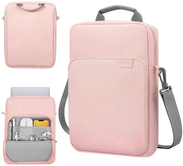 Main image of 9-11 Inch Tablet Sleeve Bag with Shoulder Strap for iPad 11-inch A16 2025, iPad 10th Gen. 10.9"/10.2", Galaxy Tab A9+/A11Plus 11", Pink