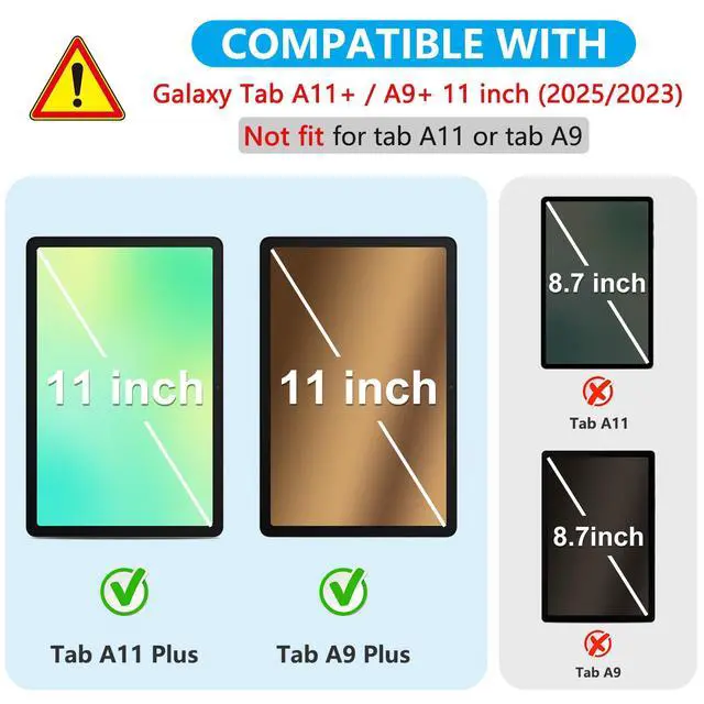 Alt view image 3 of 7 - 3 Pack Screen Protector for Samsung Galaxy Tab A11 Plus (A11+)/A9 Plus (A9+) 5G 11 Inch 2025/2023, Case Friendly Tempered Glass Tablet Film, Anti Scratch, (SM-X230/X235/X236B/X210/X216/X218)