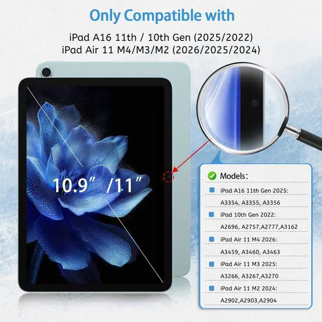 Alt view image 2 of 7 - 2 Pack Paperfeel Screen Protector Compatible with iPad A16 11th/10th Generation 2025/2022 & iPad Air 11 M4/M3/M2 2026/2025/2024, Crafted for Natural Writing, Anti Glare, Easy Installation