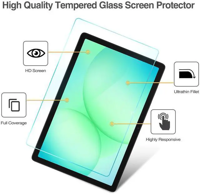 Alt view image 4 of 7 - 2 Pack Screen Protector for Galaxy Tab A11 Plus 2025 / Tab A9 Plus 11 Inch 2023, HD Tempered Glass 9H Film Guard for Tab A11+ / A9+ 5G 11"