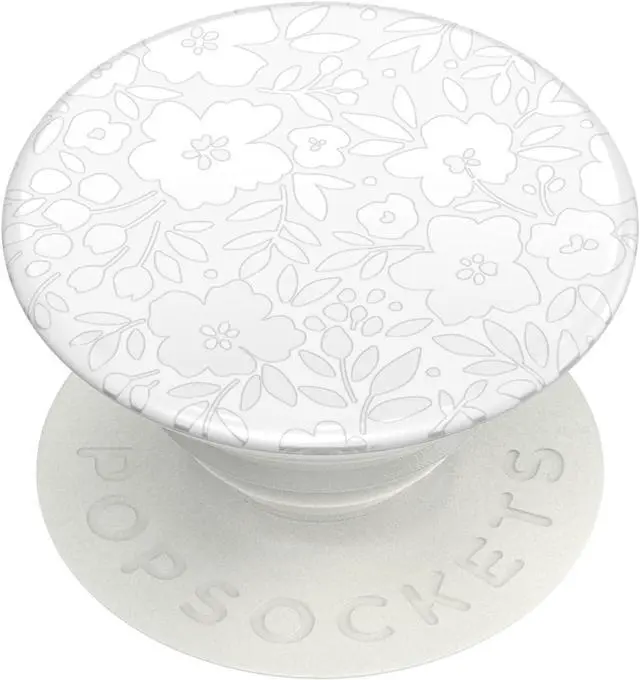 Main image of Adhesive Phone Grip, Holder, Phone Stand, Flower - Blanc Fresh