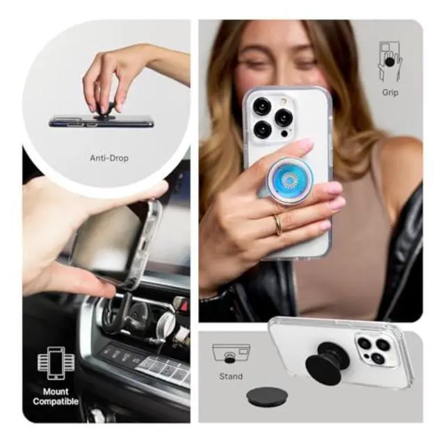 Alt view image 7 of 7 - Adhesive Phone Grip, Holder, Phone Stand, Flower - Blanc Fresh