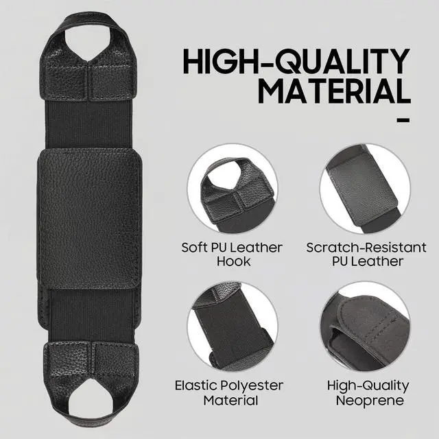 Alt view image 6 of 7 - Universal Tablet Hand Strap Holder for 9-11 Inch Tablets eReaders, 360 Degrees Swivel PU Leather Secure Portable Adjustable Handle Grip for iPad, Galaxy Tab and 9-11" Tablets, Black