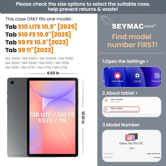 Alt view image 2 of 7 - Case for Samsung Galaxy Tab S10 Lite / S10 FE / S9 FE 5G / S9 Tablet Case 10.9''/ 11'' Protective with Screen Protector, Pen Holder, 360 Rotate Stand, Hand Strap, Shoulder Strap, Black1