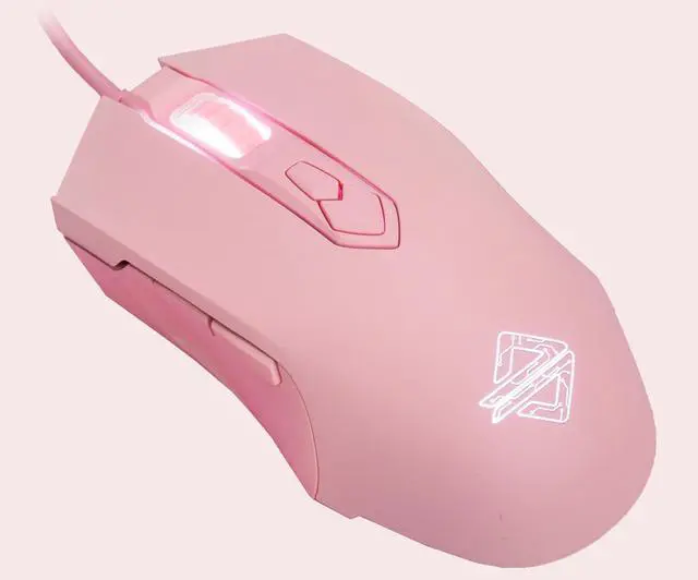 Main image of AJ52 RGB Wired Gaming Mouse, 7 Programmable Buttons, Computer Mice with RGB Lighting, 200-4800 DPI Adjustable, for PC/Laptop (Pink)