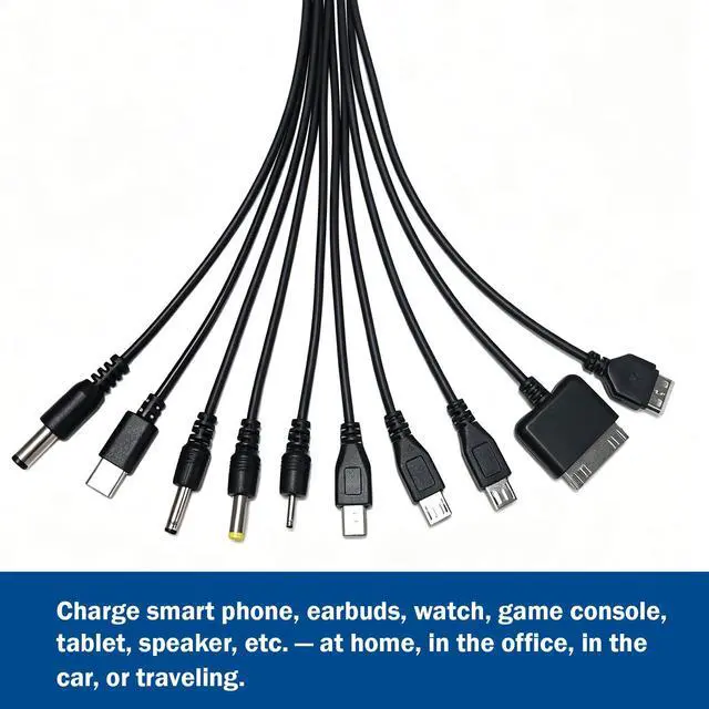 Alt view image 3 of 7 - Etigood 10 in 1 Multi Universal USB Charging Cable | Charging Only, No Data Transfer, Compatible with Multiple Cell Phones Speaker MP3 Player & More