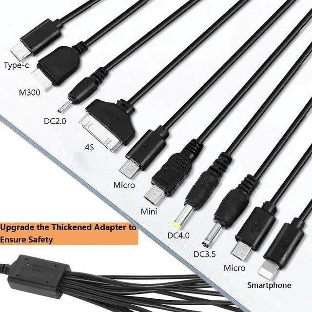 Alt view image 3 of 6 - Cutwif 10 in 1 Multi Charging Cable, Universal Multiple Charging Cord Cable with 10 Ports for Cell Phones Speaker MP3 MP4 & More