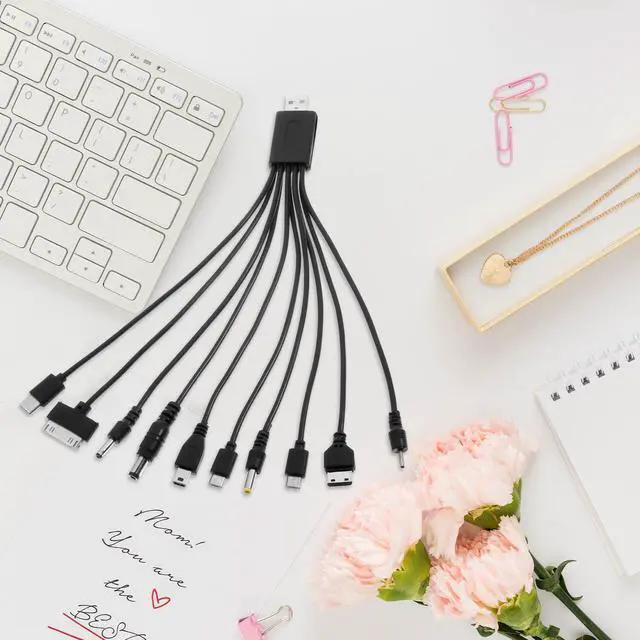 Alt view image 4 of 7 - QfwdfcTrenz 10 in 1 USB Cables, Universal USB to Multi Plug Cell Phone Charger, Universal Multiple Charging Cord Charging Cable with 10 Ports for Cell Phones Speaker MP3 MP4