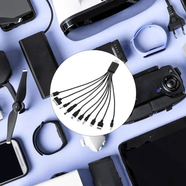 Alt view image 7 of 7 - QfwdfcTrenz 10 in 1 USB Cables, Universal USB to Multi Plug Cell Phone Charger, Universal Multiple Charging Cord Charging Cable with 10 Ports for Cell Phones Speaker MP3 MP4