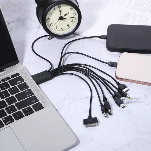 Alt view image 3 of 7 - QfwdfcTrenz 10 in 1 USB Cables, Universal USB to Multi Plug Cell Phone Charger, Universal Multiple Charging Cord Charging Cable with 10 Ports for Cell Phones Speaker MP3 MP4