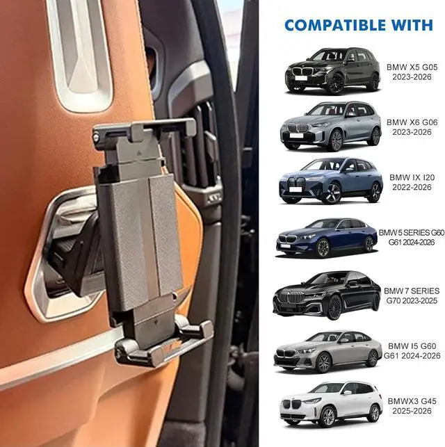 Alt view image 7 of 7 - Car Headrest Tablet Holder for BMW X5 X6 G05 G06 G60 G45, Car Back Seat Mount, Gifts Road Trip Essentials for Kids, for 6-11" Device Like iPad Pro, Air, Mini, Galaxy Tab