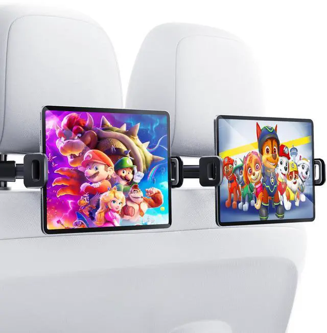 Main image of 2 Pack Tablet iPad Holder for Car Backseat Tablet Holder Phone Mount Stand for iPad, Tablets, Nintendo Switch, iPhone, Smartphones, Gift for Men and Women (Style B)