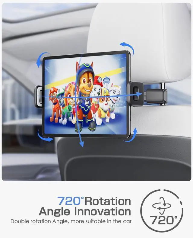 Alt view image 4 of 6 - 2 Pack Tablet iPad Holder for Car Backseat Tablet Holder Phone Mount Stand for iPad, Tablets, Nintendo Switch, iPhone, Smartphones, Gift for Men and Women (Style B)