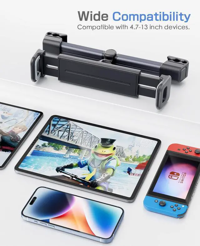 Alt view image 6 of 6 - 2 Pack Tablet iPad Holder for Car Backseat Tablet Holder Phone Mount Stand for iPad, Tablets, Nintendo Switch, iPhone, Smartphones, Gift for Men and Women (Style B)