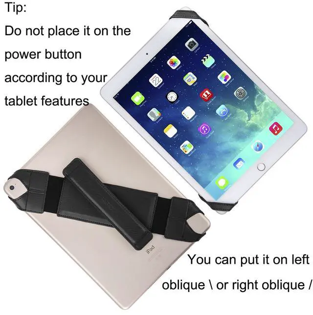 Alt view image 4 of 7 - Tablet Hand Strap 10 Inch, Fits Over Protective Case, 360° Swivel Grip, iPad 9th 10th Gen Samsung Galaxy Tab, Artists Reading, Black