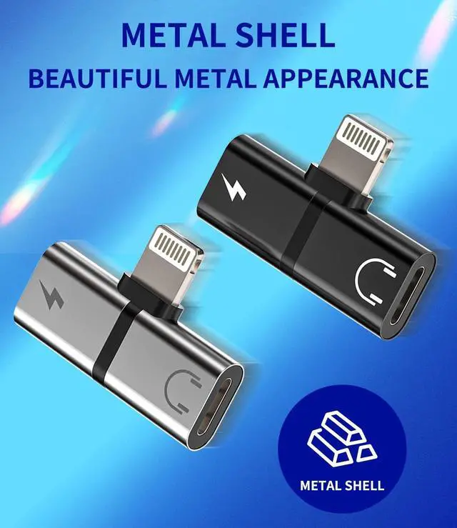Alt view image 3 of 7 - Lightning Jack Headphone for Apple (2Pack) AUX Cable Earphones Charger Accessories for iPhone 14 13 12 11 Pro Max 7 8 Plus X SE XS XR for iPad Air Splitter Portable Travel Office Laptop Tablet Daily