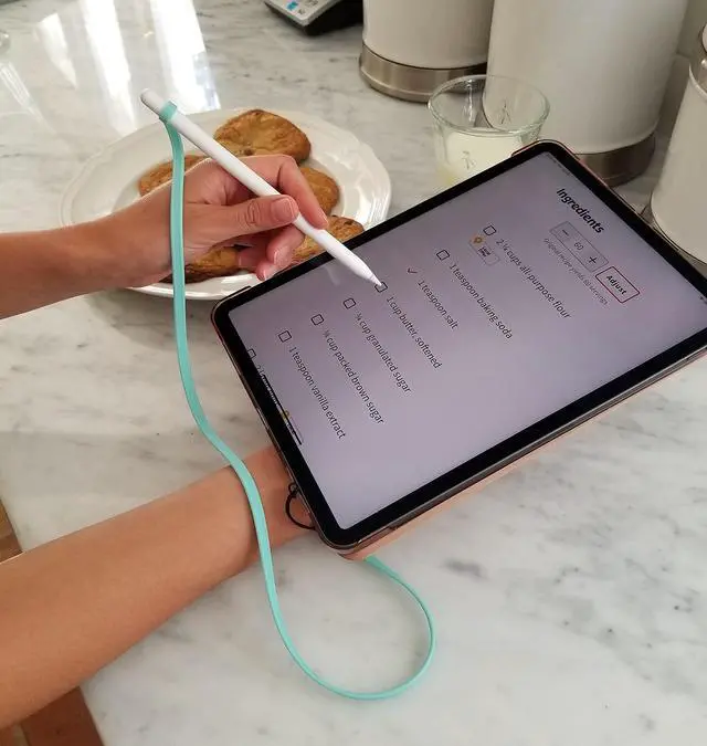 Alt view image 5 of 7 - Blue Silicone Scratchproof 20.75in Tether for Digital Electronic Styluses (Diameter Range: 0.27-0.37in) - Secure Stylus to Tablet Case - Tablet Pencil Holder Accessory
