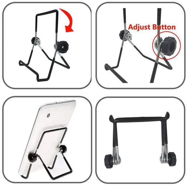 Alt view image 2 of 7 - Adjustable Tablet Stand Holder, Non-Slip Foldable Holder Cradle Fit for 9-12.9" Tablets, iPad, Samsung and Kindle Fire, Display Stands Picture Frame Stand for Photos (Large Black)