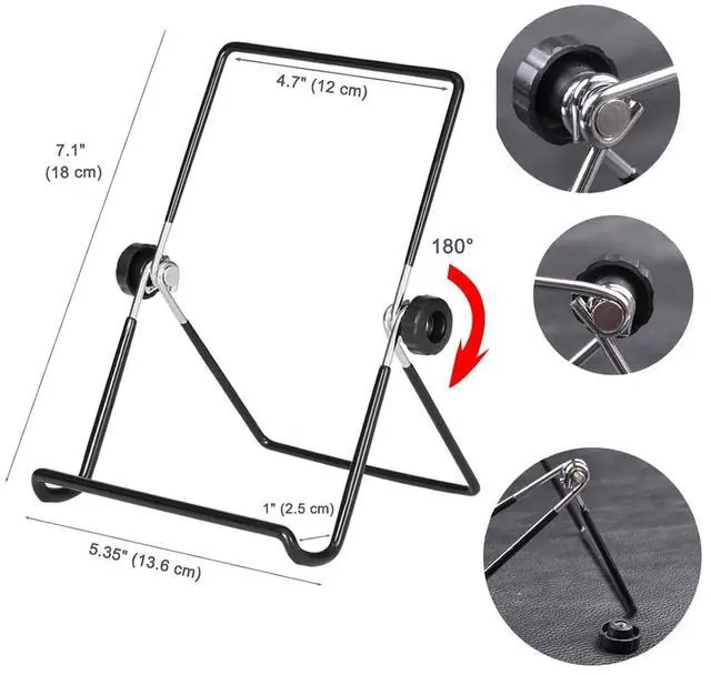 Alt view image 5 of 7 - Adjustable Tablet Stand Holder, Non-Slip Foldable Holder Cradle Fit for 9-12.9" Tablets, iPad, Samsung and Kindle Fire, Display Stands Picture Frame Stand for Photos (Large Black)