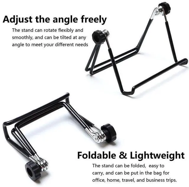 Alt view image 3 of 7 - Adjustable Tablet Stand Holder, Non-Slip Foldable Holder Cradle Fit for 9-12.9" Tablets, iPad, Samsung and Kindle Fire, Display Stands Picture Frame Stand for Photos (Large Black)