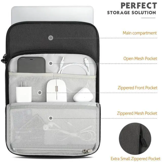 Alt view image 6 of 7 - 10-13 Inch Tablet Sleeve Bag Carrying Case with Multiple Pockets