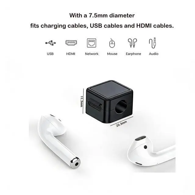Alt view image 2 of 6 - 10 Pack Cord Organizer, Magnetic Cable Management, Cord Holder for Desk, Adhesive Cable Clips Wire Keeper for Nightstand, Home, Office, Desktop, Car, Wall (Black)