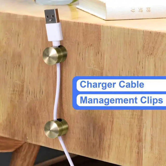Alt view image 4 of 6 - 3 Sets Charger Holders for Cords, Antique Copper Color Adjustable Cable Anchor Holders, Adhesive Metal Cord Clips, Cable Management Wire Organizers for Desk, Office, Nightstand