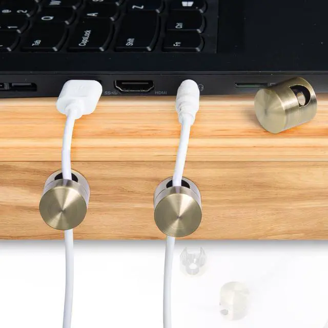 Alt view image 6 of 6 - 3 Sets Charger Holders for Cords, Antique Copper Color Adjustable Cable Anchor Holders, Adhesive Metal Cord Clips, Cable Management Wire Organizers for Desk, Office, Nightstand