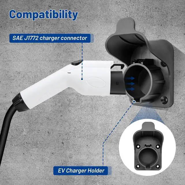 Alt view image 2 of 7 - EV Charger Holder SAE J1772 Charging Cable Organizer for Portable Electric Car Charger Cable Hanger Electric Vehicle Charging Cord Holder Wall-Mount Connector Space Saving