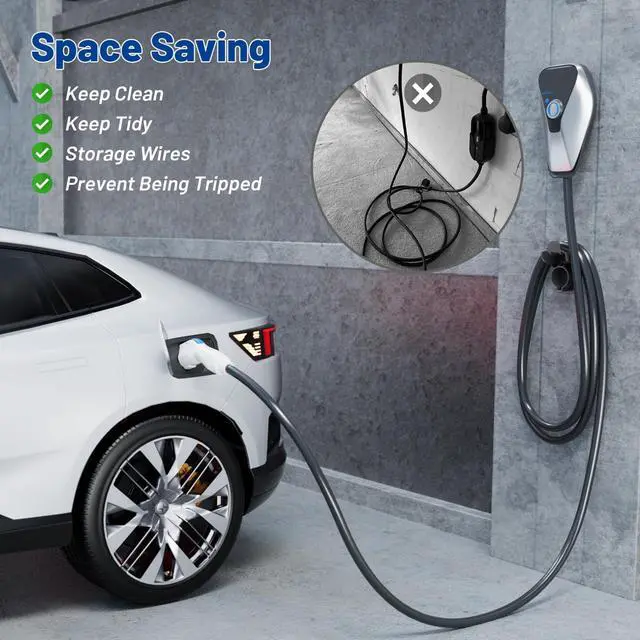 Alt view image 5 of 7 - EV Charger Holder SAE J1772 Charging Cable Organizer for Portable Electric Car Charger Cable Hanger Electric Vehicle Charging Cord Holder Wall-Mount Connector Space Saving