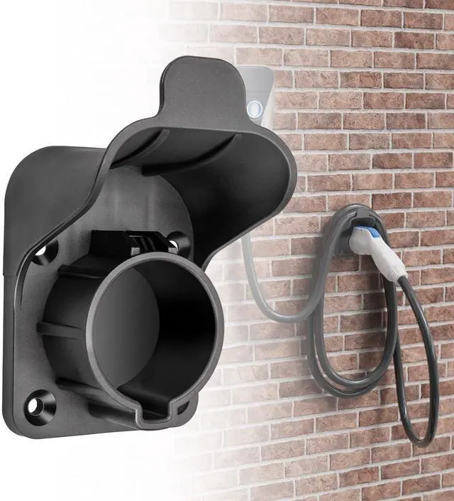Main image of EV Charger Holder SAE J1772 Charging Cable Organizer for Portable Electric Car Charger Cable Hanger Electric Vehicle Charging Cord Holder Wall-Mount Connector Space Saving