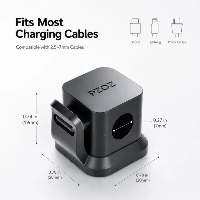 Alt view image 7 of 7 - 6 Pack Cable Clips, No-Slip Secure Lock Cord Holder for Desk, Adhesive Cable Organizer for USB-C, Lightning & Charging Cables (Black)