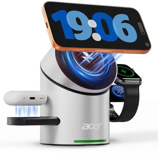 Main image of Prime 3 in 1 Charging Station for Apple - Magnetic iPhone Wireless Charging Station, Magsafe Charger Stand for iPhone 17 16 15 14 13 12 - Apple Watch - Airpods Series (Charger & USB-C Included)