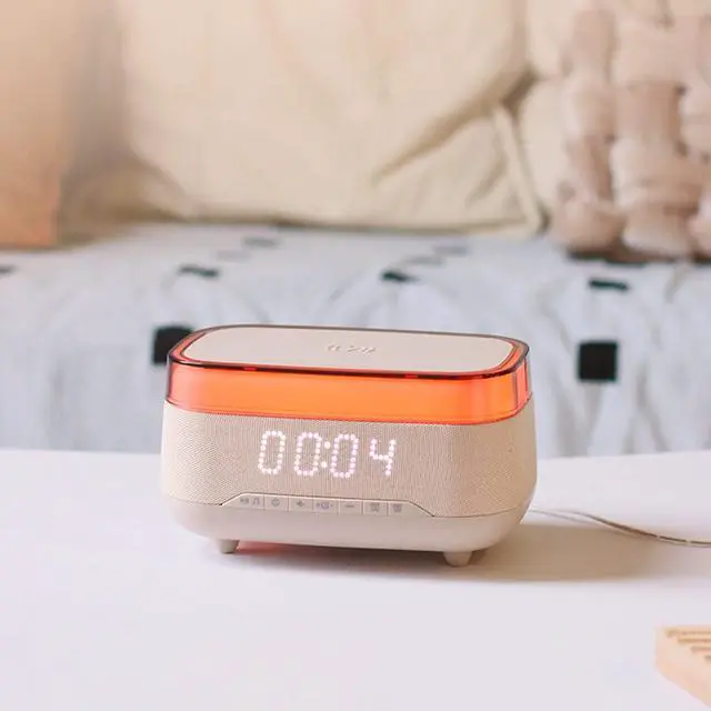 Main image of Speaker Alarm Clock with Night Light,6 in 1 Wireless Charging Station for iPhone 17/16/Samsung Series,Clock for Bedroom Adjustable 3 Levels Digital Brightness Touch Snooze Sleep Timer 12/24H