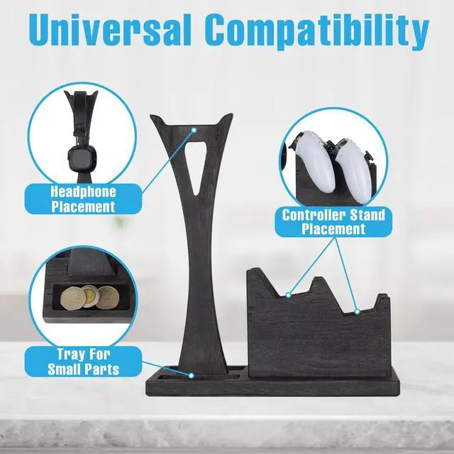 Alt view image 5 of 7 - Gamer Gifts for Men Teenage Boy Controller Holder & Headphone Stand, Stylish Gaming Accessories Setup Controller Stand Headset Stands, Unique Gifts for Gamers to Organize Gaming Equipment