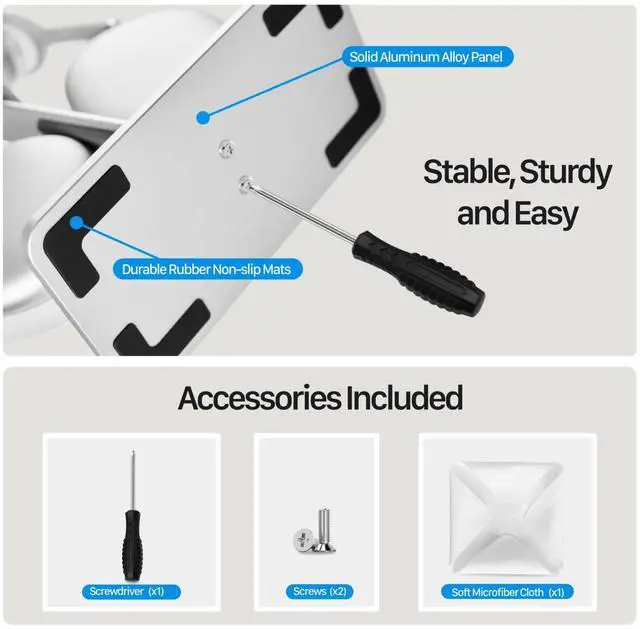 Alt view image 6 of 7 - AirPods max Stand with Sleep Mode, Headphone Stand for Desk, Aluminum, Anti-Slip Base, Anti-Scratch Touch Surface(Silver)