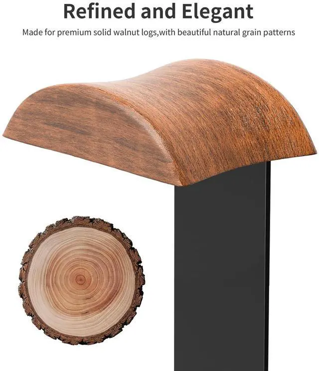Alt view image 4 of 6 - Headphone Stand and Controller Holder, 2-in-1 Walnut Wood Gaming Desk Organizer Compatible with Controllers, Display Mount for AirPods Max, Bose, Sennheiser, Gift for Gamers