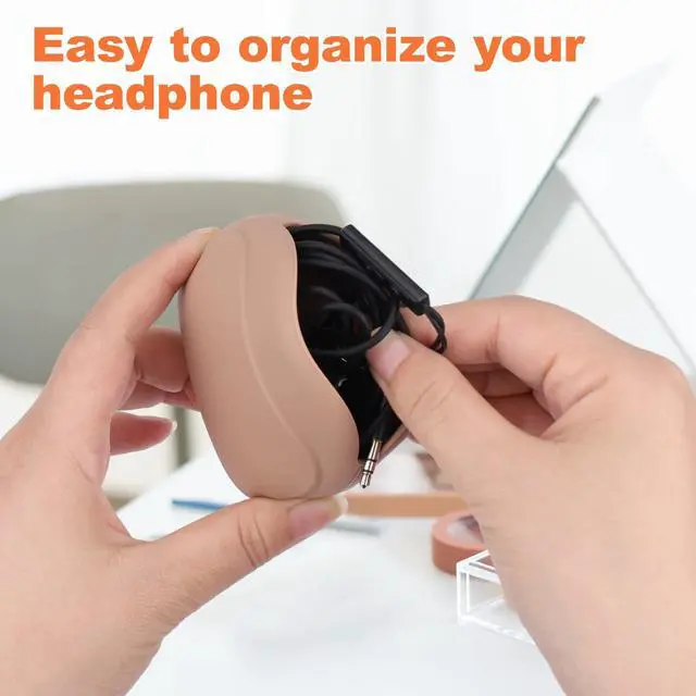 Alt view image 2 of 7 - 4 PCS Headphone Organizer and Silicone Cable Ties, Silicone Pouch for Storing Earbuds/USB Flash Drive/Keys/Mini Lipstick Cord Winder Holder Keeper Manager Management for Home or Workplace