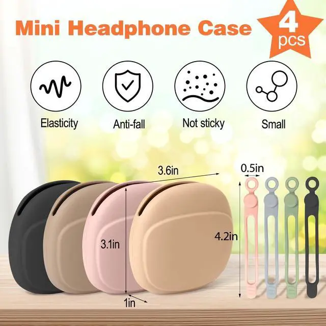 Alt view image 6 of 7 - 4 PCS Headphone Organizer and Silicone Cable Ties, Silicone Pouch for Storing Earbuds/USB Flash Drive/Keys/Mini Lipstick Cord Winder Holder Keeper Manager Management for Home or Workplace