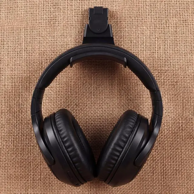 Alt view image 5 of 7 - 4 Set Fabric Wall Headphones Hook for Cubicle Organization Headset Stand for Desk Office Accessories Cubicle Decorations (Black)