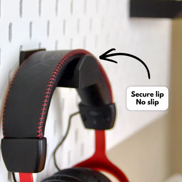 Alt view image 4 of 7 - Headphone Holder Compatible with IKEA SKADIS Pegboard, Headset Hanger Hook Mount for Desk Setup
