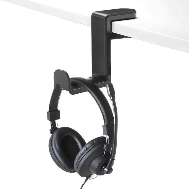 Main image of Rotating Headphone Stand, No-Drill 360° Rotating PC Gaming Headset & Controller Holder, Under Desk Hanger with 360 Degree Swivel & Cable Clip Organizer