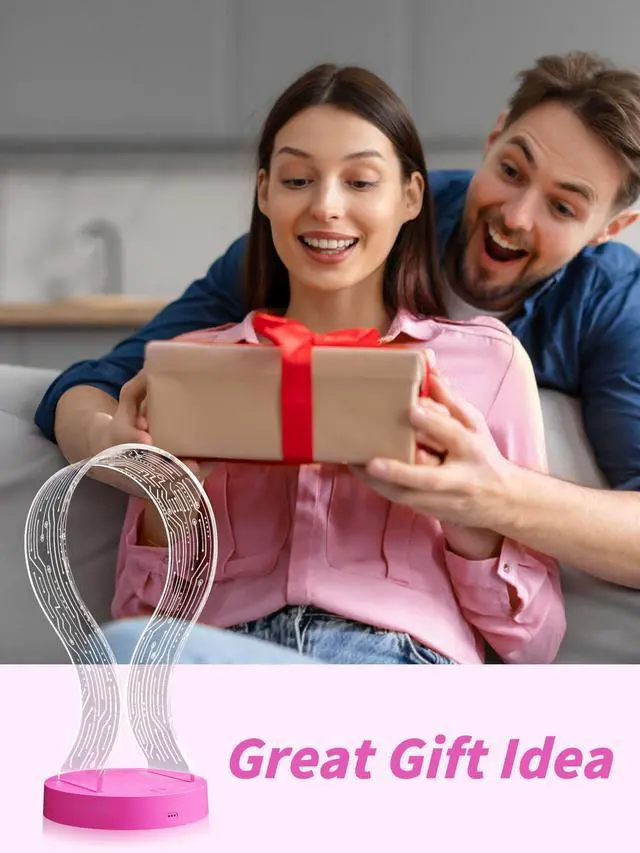 Alt view image 7 of 7 - Pink Headphone Stand, with 1 USB Charging Port and 1 Type-C Charging Ports, Desk Gaming Headset Holder, 16 Changing Colors with Remote, Gift for Gamers Girl and Music Lovers