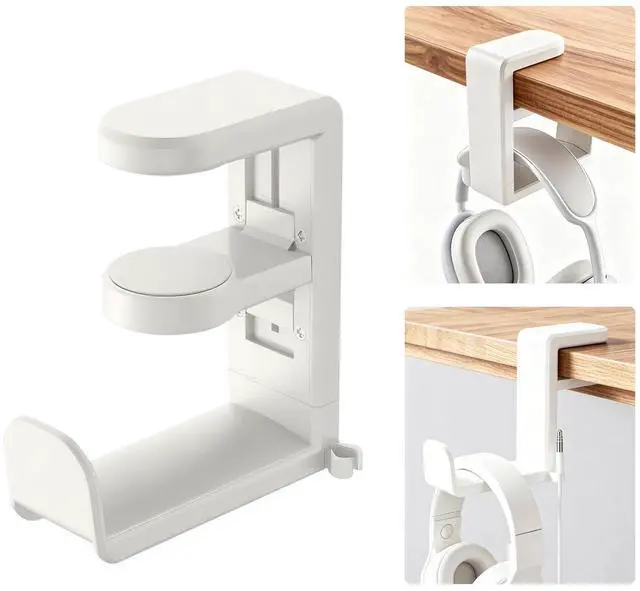 Main image of Headphone HookHeadphone StandPC Gaming Headset Holder for DeskHeadset HookDesk Headphone HangerDesk Hook with 360-Degree Adjustable Rotation