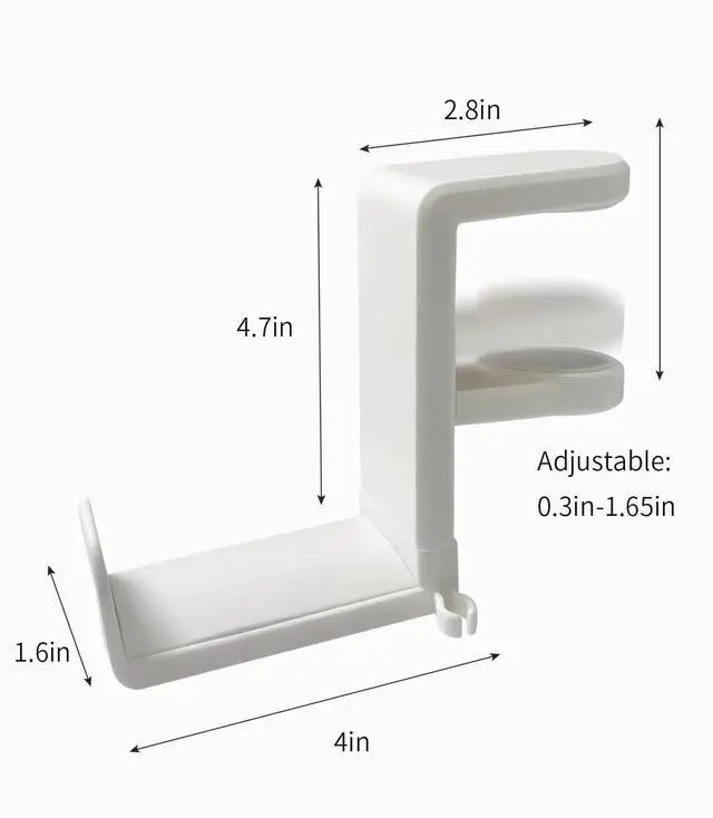 Alt view image 6 of 6 - Headphone HookHeadphone StandPC Gaming Headset Holder for DeskHeadset HookDesk Headphone HangerDesk Hook with 360-Degree Adjustable Rotation