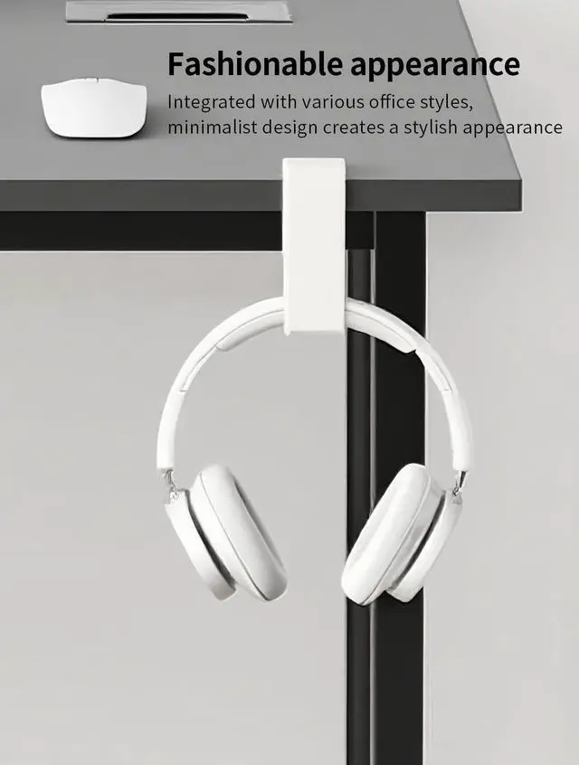 Alt view image 5 of 6 - Headphone HookHeadphone StandPC Gaming Headset Holder for DeskHeadset HookDesk Headphone HangerDesk Hook with 360-Degree Adjustable Rotation