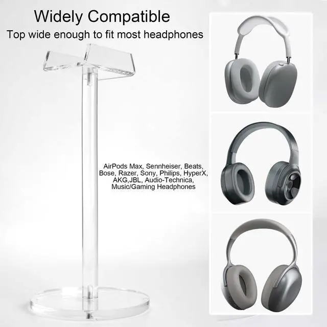 Alt view image 3 of 7 - Acrylic Desktop Headphone Holder, Countertop Accessories Stand,Universal for All Music Gaming Headsets 1 Pack(DP015)