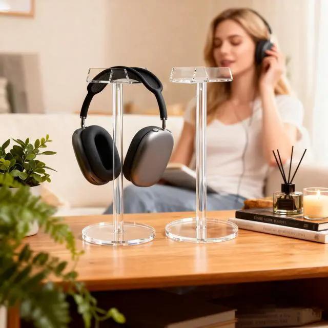 Alt view image 7 of 7 - Acrylic Desktop Headphone Holder, Countertop Accessories Stand,Universal for All Music Gaming Headsets 1 Pack(DP015)